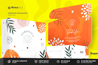 design box design, product packaging design, mailer box with 3d mockup