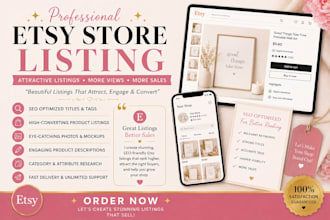 seo listings, etsy digital product description and etsy product listings