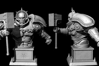 sculpt detailed stl files for 3d miniature print and paint, tabletop gaming