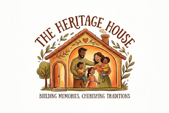 design a warm and memorable family logo for your brand, event, or organization