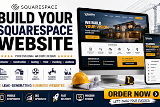 build squarespace website contractor website, janitorial website, website design