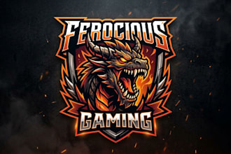 design a fierce monster logo for gaming, esports, brands, and merchandise