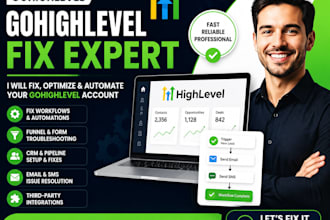 set up and fix your gohighlevel CRM, funnels and automations