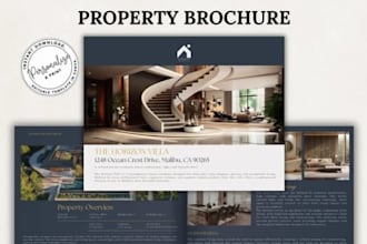 design luxury home property marketing magazine booklet, listing presentation