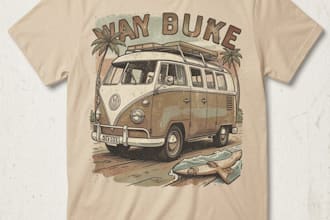 create custom illustrated retro vintage tshirt designs