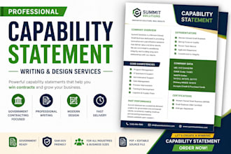 design a capability statement for government contracts and sam gov