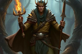 draw a fantasy character for dnd, pathfinder, etc