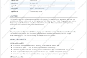 create HR sops, policies, employee handbooks and process documentation