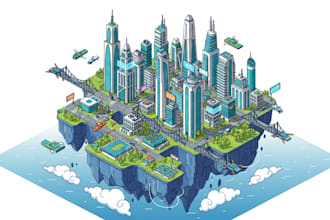 create a isometric map vector illustration