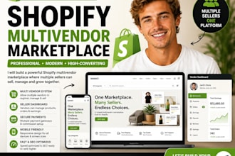 build shopify multivendor marketplace website, shopify ecommerce website design
