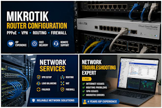 configure mikrotik router for isp, pppoe, VPN and routing