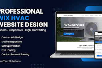 design wix hvac website for heating cooling air conditioning