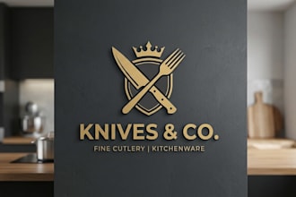 design a professional knife brand logo for cutlery and kitchen brands