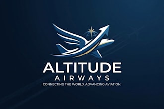 design a professional airline logo for aviation, travel, and aerospace brands