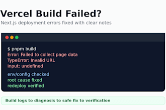 fix nextjs vercel deployment and build errors