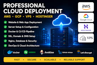 deploy your website on AWS, hostinger, vps, google cloud, or any cloud se