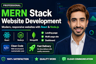 build a modern mern stack website using react, node js, express and mongodb