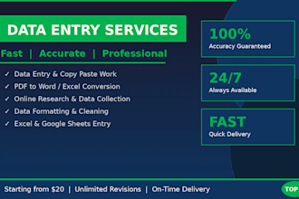 do fast and accurate data entry and copy paste work