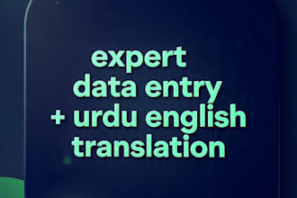 do accurate data entry and urdu english translation