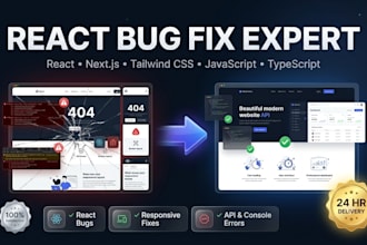 fix react and tailwind bugs professionally