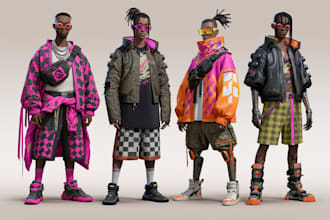 design cyberpunk character, original character design