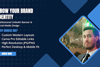 design a professional linkedin banner and cover image