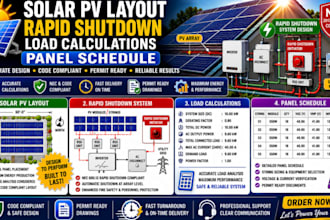 solar pv layout rapid shutdown load calculations panel schedule