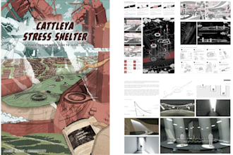 design a professional architectural portfolio and presentation board