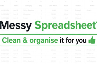 clean up and organise your messy spreadsheet