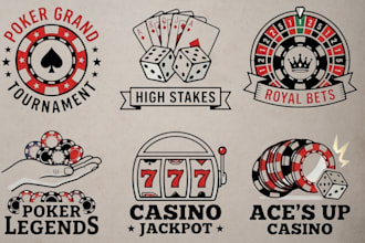 do high quality sports, poker, poker chip logo design