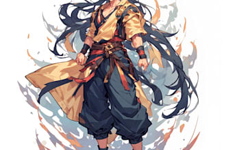an anime illustration, character illustration or oc art