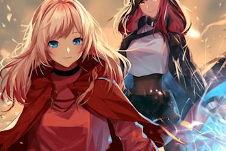 draw you an anime art style characters