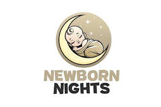 design newborn babies logo with promote good sleep habits
