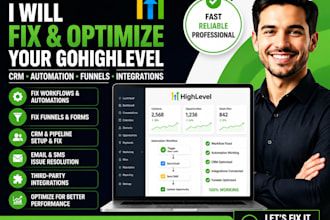 gohighlevel specialist  setup fix  optimize CRM  automations