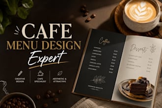 design a modern aesthetic cafe menu, restaurant menu, or food flyer that attract