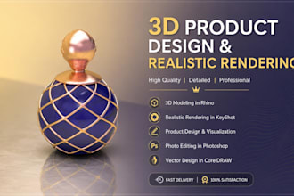 create 3d product designs, cad models and realistic renders