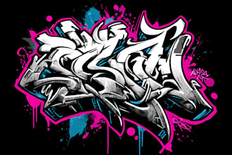 design custom graffiti logo art with urban style