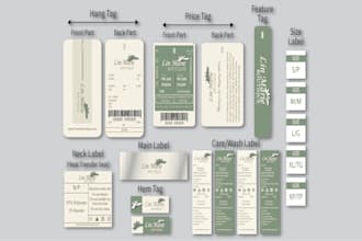 design clothing label, hang tag, clothing tag, neck