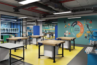 create modern laboratory furniture design and 3d
