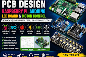 design raspberry pi, arduino, hat, esp32, rp2040, pcb for robotic and automation