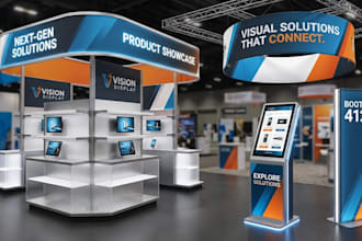 do 3d product displays and signage solutions with graphics