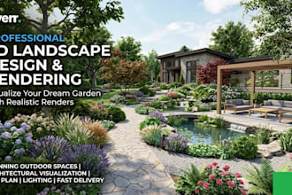 do your landscape garden with realistic 3d rendering