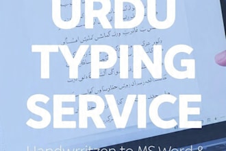do fast urdu  typing in inpage and ms word within 24 hours