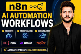 build ai automation workflows using n8n, make, and zapier workflow