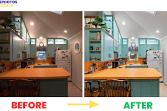 professionally edit real estate photos hdr bright and clean