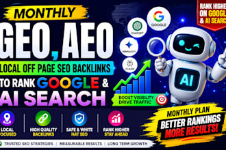 do monthly GEO, aeo and local SEO backlinks for google rankings