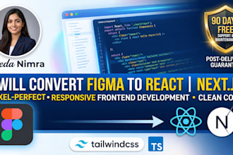 convert figma to react next js as frontend web developer