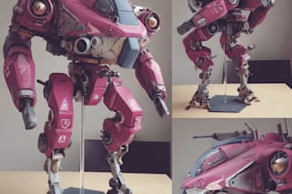 draw custom mecha robot