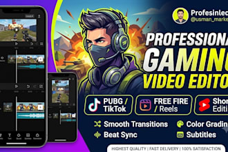 be your professional gaming video editor for pubg and tiktok