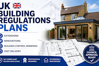create UK building regulations plans for extensions and renovations